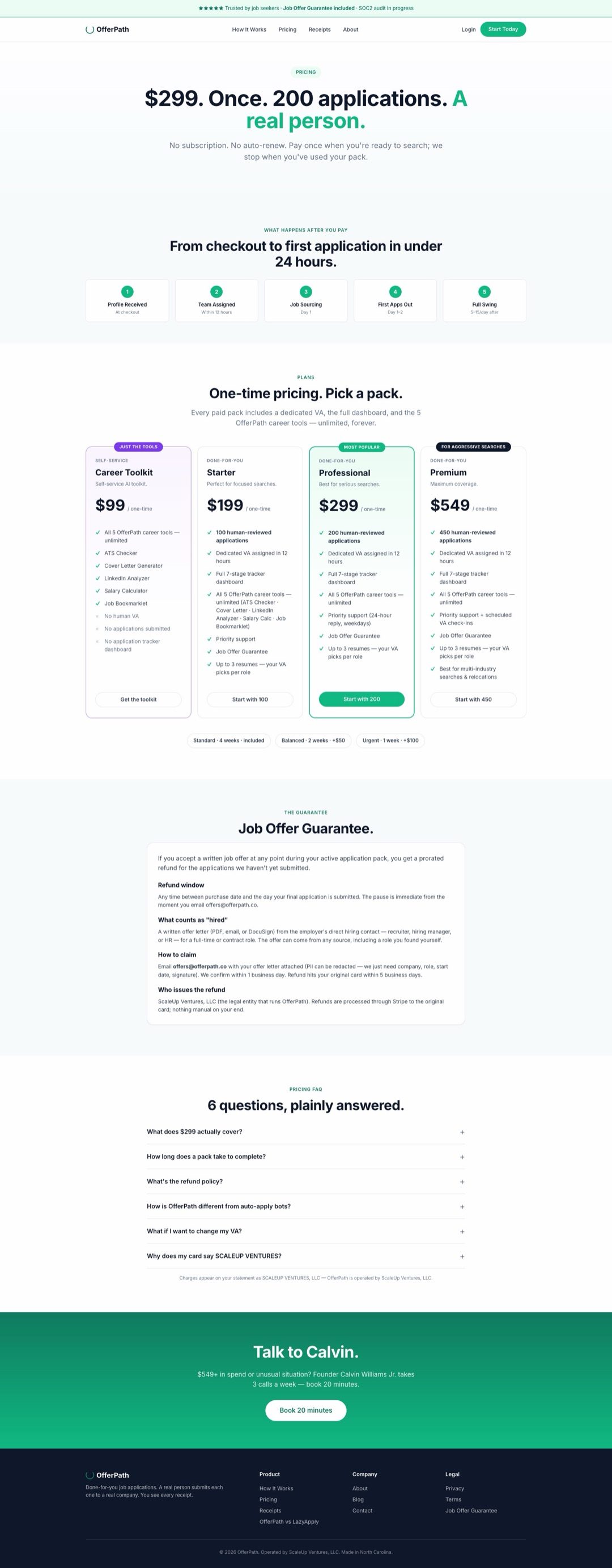 Pricing page