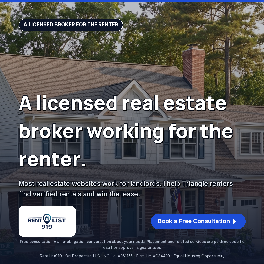 RentList919 free consultation rental ad